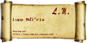 Lupp Mária névjegykártya